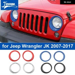 ジープ 車 外装 フロント ヘッドライト ライトランプカバー 装飾ラングラー JK 39387-2017