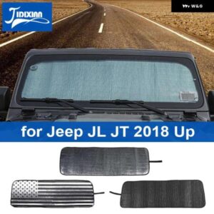 ジープ サンバイザー フロント アンチ UV フロントガラス サンシェード カバー ラングラー JL グラディエーター JT 2018-23