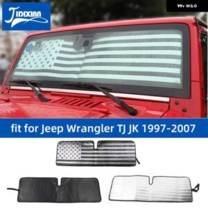 ジープ サンバイザー フロントガラス サンシェードシェード断熱カバー ラングラー TJ JK 1997-2017