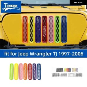 ジープ ラングラー TJ 1997 1998 1999 1999 2000-2006 フロントレーシンググリル グリル メッシュ装飾カバー