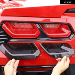 シボレー コルベット C7 2014-2019 ABS 黒リア テールライト リア フォグランプ ブラックアウトカバー トリム ステッカー カー