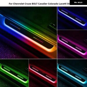 シボレー アクリル LED ウェルカム ペダル ランプ プレート ドアドアシル経路ライト クルーズ ボルト キャバリア コロラド ラセッティ オニ