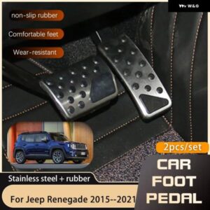ジープ アクセルブレーキペダル レネゲード 2015-21 ステンレス ノンスリップペダル パッド