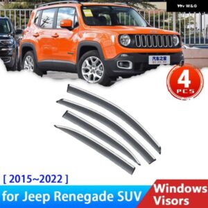 ジープ サイドウィンドウ バイザーレネゲード 2015 2023 5 ドア SUV ディフレクターレイン アイブロウ ガードサンバイザーウィンドシールド