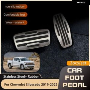 シボレー ステンレス フットペダル 燃料アクセルブレーキ シルバラード GMC シエラシャイアン 2019 2022 ノンスリップペダル パッド