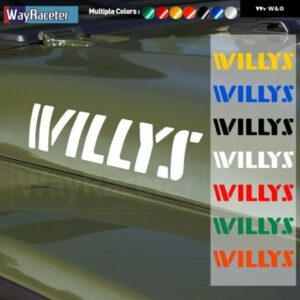 ジープ 2個 ボンネット ボンネット サイド ステッカー WILLYS EDITION UNLIMITED 反射ビニール デカール ラングラー JK JL TJ YJ CJ