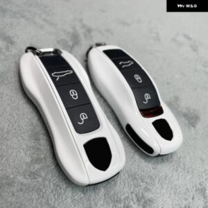 キーケース ピュアホワイト ポルシェ 718 911 パナメーラ カイエン マカン ボクスター ケイマン キーシェルカバー リモコン FOB 交換