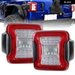 ジープ 2個 LED テールランプカーライトユーロバージョン ラングラー JL 2018 2019 リアランプブレーキリバースライトデイタイムランニングライト
