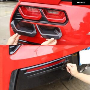 シボレー コルベット C7 2014-2019 ABS ブラックリア テールライト リア フォグランプ ブラックアウトカバー トリム ステッカー