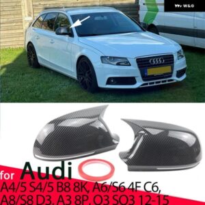 アウディ 2X ブラックホーン ミラー カバー オーバーレイアドオン A4 S4 A5 S5 B8 8K A6 S6 4F C6 A8 S8 D3 Q3 SQ3 2012-2015 A3 8P カーボンパターン