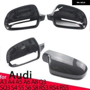 アウディ カーボンパターン ブラックサイド ミラー カバー キャップ交換用 A3 A4 A5 A6 A8 Q3 SQ3 S4 S5 S6 S8 RS3 RS4 RS5 B8 B8.5 8P
