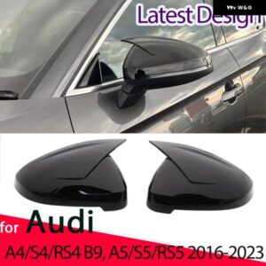 アウディ 2個 ミラー カバー スポーツスタイル サイドバック ミラー カバー キャップ トリム A4 S4 RS4 B9 A5 S5 RS5 SLINE 2016-2023