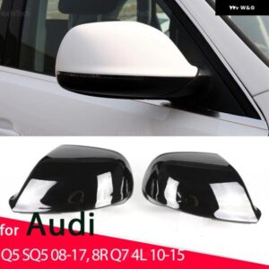 アウディ カーボンパターン ブラック サイド ミラー カバー キャップ 交換用 Q5 SQ5 08-17 8R Q7 4L 10-15 レーンアシストなし