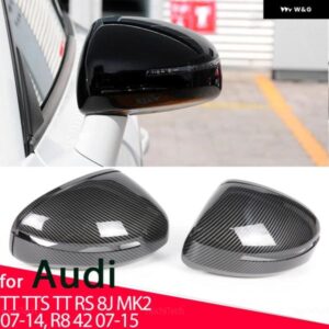 アウディ 1ペア バック ミラー カバー キャップカーボン/ブラック TT TTS TT RS 8J MK2 2007-2014 R8 42 2007-2015