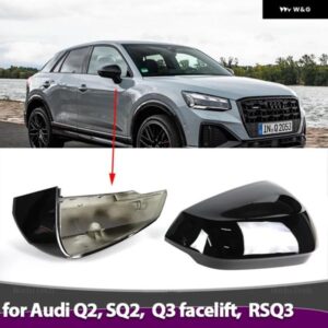 アウディ カーボンスタイル ブラック ミラー カバー 交換用 Q2 SQ2 2017-2024 Q3 RS Q3 RSQ3 19-24