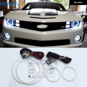 シボレー カマロ 2010-13 超高輝度白色 3528 SMD LED エンジェルアイキット デイタイム ランニングライト DRL