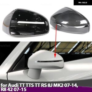 アウディ 2X カーボンスタイル /ブラックサイド ミラー カバー キャップシェル TT TTS TT RS 8J MK2 2007-2014 R8 42 2007-2015