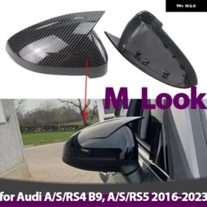 アウディ カーボンスタイル ブラックバック ミラー サイド ミラー カバー キャップ A4 S4 RS4 B9 A5 S5 RS5 SLINE 2016-2023 オールロードクワトロ用