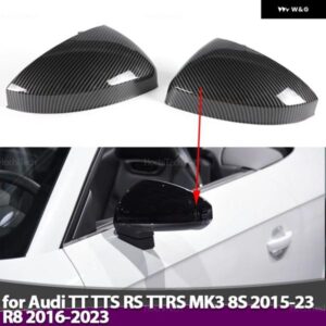アウディ カーボンパターン ブラックサイド ミラー カバー キャップ交換用 TT TTS RS TTRS MK3 8S 2015-2023 R8 2016-2023