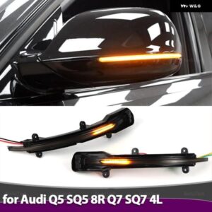 アウディ 2個 流れる ミラー ダイナミック LED ウィンカーライト カー スタイリング Q5 SQ5 8R 2008-17 Q7 SQ7 4L フェイスリフト 2010-2015
