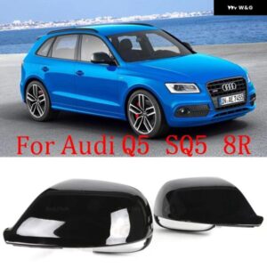 アウディ 黒 Q5 8R Q7 4L SQ5 サイド ミラー カバー キャップ 2009 2012-16 ドア ウイング バック ミラー 交換シェルケース