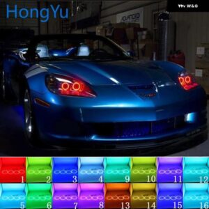 シボレー マルチカラー RGB LED エンジェルアイズ リングアイ DRL RF リモコン コルベット 6 世代 C6 2005-2013 アク