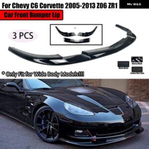 シボレー C6 コルベット 2005-2013 Z06 ZR1 スタイル ワイドボディモデルフロント バンパー リップスプリッター リップカーボン