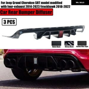 ジープ グランド チェロキー SRT モデル 4 排気 2014-2022/ トラック ホーク 2018-2022 リア バンパー ディフューザー LED
