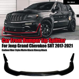 ジープ 5個フロント バンパー リップスピルッターグランド チェロキー SRT 2017-2021/ トラック ホーク 2018-2021 アーチ ウイング レット カーボンスタイル