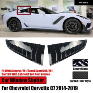 シボレー 2個 2014-2019 コルベット C7 リアウィンドウルーバースクープカバー ベントサイドシャッター トリム シングレイ Z51 Z