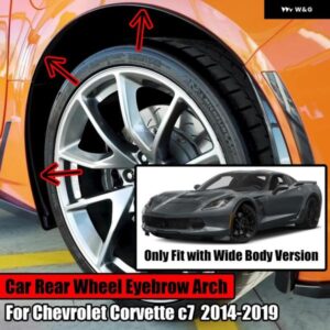 シボレー リア トリム コルベット C7 2014-2019 ワイドボディカーボンスタイル 黒フェンダーアーチモールドフレア