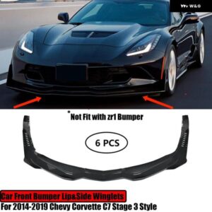 シボレー 2014-2019 コルベット C7 車フロント バンパー リップ サイド ウイング レット ステージ 3 スタイル スポイラー