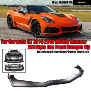 シボレー コルベット C7 バンパー 2014-2019 ZR1 スタイル フロント バンパー リップスプリッター スポイラー カーボンスタイル