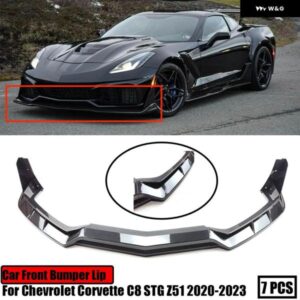 シボレー フロント バンパー リップ 2020-2023 コルベット C8 STG Z51 2 ドア 7個 スポイラー スプリッター ウイング レ