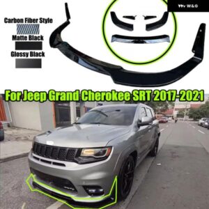 ジープ 5個フロント バンパー リップスピルッターアーチ ウイング レット 黒マットグランド チェロキー SRT 2017-2021/ トラック ホーク 2018-2021