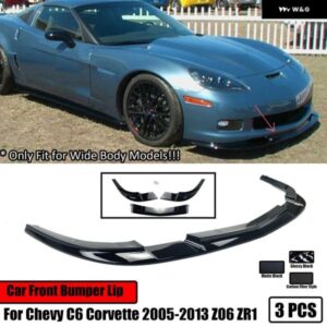 シボレー フロント バンパー リップスプリッター リップカーボンスタイル C6 コルベット 2005-2013 Z06 ZR1 スタイル ワイドボ