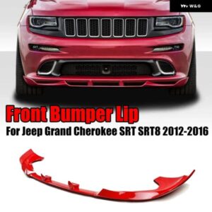 ジープ グランド チェロキー SRT SRT8 2012-2016 2013 2014 2015 フロント バンパー リップスプリッター カーボンスタイル マットブラック黒