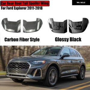 アウディ 2018-2024 Q5 SQ5 ABT スタイル リアルーフ テール スポイラー ウィング 延長 スプリッター ディフューザー トランク