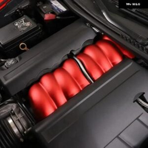 シボレー コルベット C6 2005-2013 合金 赤 エンジン 吸気カバー トリム ステッカー カーアクセサリー