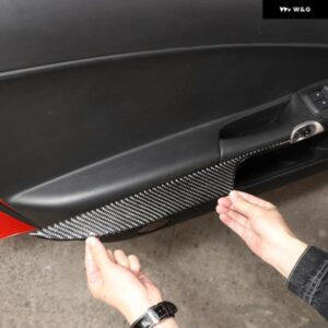 シボレー コルベット C6 2005-2013 ソフトカーボンドア アームレスト パネル カバー トリム ステッカー カーアクセサリー
