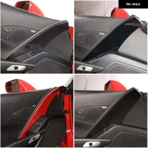 シボレー コルベット C7 2014-19 ABS マットブラックメインドライバーのインナードア パネル カバー ステッカー トリム ステッカー