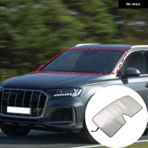 アウディ 2020-2023 Q7 アルミ箔 フロントガラス サン シェード 車内アクセサリー 1個