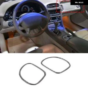 シボレー コルベット C5 1998-2004 ソフトカーボン副パイロットエア アウトレット フレーム カバー トリム ステッカー カーアクセサリ