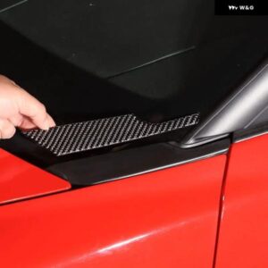 シボレー コルベット C6 2005-2013 ソフトカーボンフードサイド三角 パネル カバー トリム ステッカー カーアクセサリー