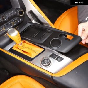 シボレー コルベット C7 2014-2019 ABS マットブラック/カーボンカーセンター ギア シフト パネル カバー トリム ステッカー 自