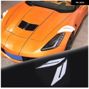シボレー コルベット C7 2014-2019 PVC ヘッドライト 装飾 ステッカー 外装 モールドアクセサリー 2個