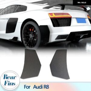 アウディ リア バンパー カナード フィン R8 クーペコンバーチブル 2 ドア 2016-2018 リアサイドスプリッターエアフェンダー トリム カーボン