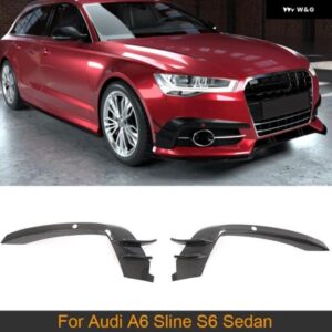 アウディ カーボンフロント バンパー エアベント フェンダー トリム A6 SLINE S6 セダン 2015-2018 フロント バンパー トリム フェンダー