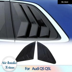 アウディ サイドウィンドウフェンダーエアインテーク トリム ベント 装飾 ルーバースクープカバー ベント Q5 Q5L 2009-2018 ABS ブラック