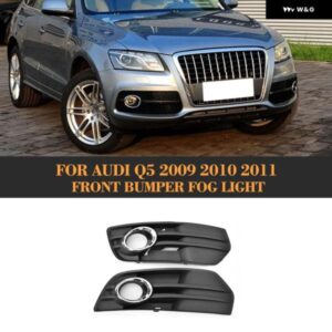 アウディ ABS 車クローム トリム フルリングフロント バンパー マットブラック下側 フォグライト グリル Q5 2009 2010 2011 1ペア